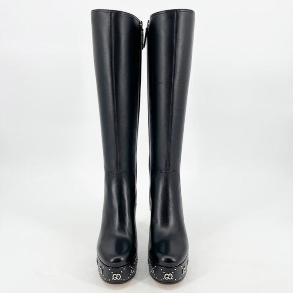 NWB Gucci Black Janaya Platform GG Studded Tall Knee High Boot size EU 38 - Picture 7 of 16